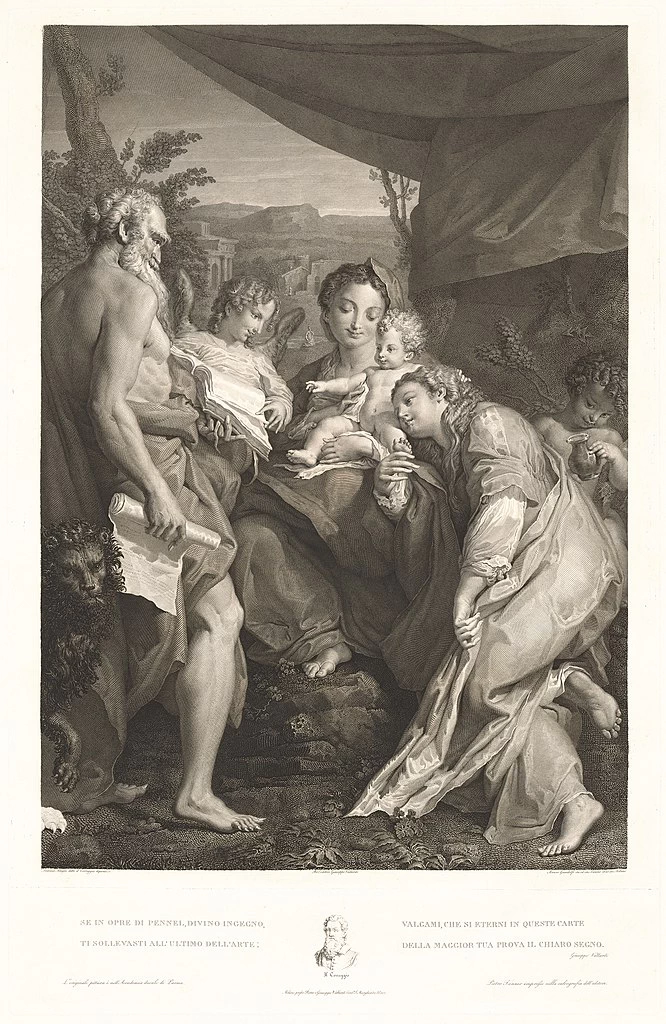 Vergine col Bambino e i santi Girolamo e Caterina e un angelo, 1826 - dal Correggio